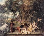 WATTEAU, Antoine Merry Company in the Open Air1 Sweden oil painting reproduction